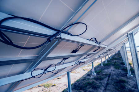 Solar panels, photovoltaic alternative electricity source. Backgroundの写真素材