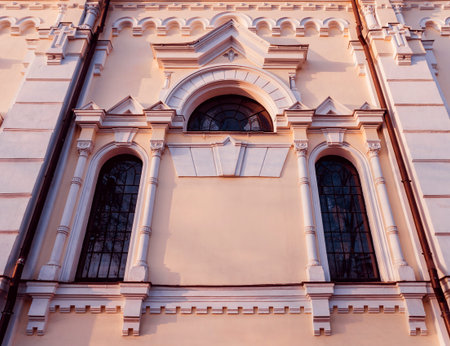 Facade of the historic building. Cental Europe style. Background