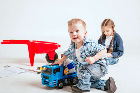 Happy family in new house. Construction and renovationの写真素材