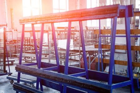 Factory for aluminum and PVC windows and doors production.の写真素材