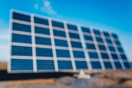 Solar panels, photovoltaic alternative electricity source. Backgroundの写真素材
