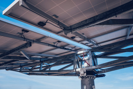 Solar panels, photovoltaic alternative electricity source. Background