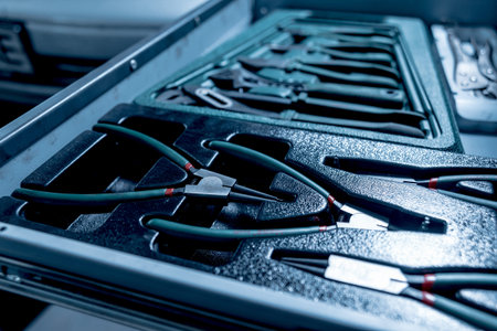 Tools in auto repair service. Auto service