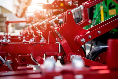 Modern agricultural machinery and equipment. Industrial details.