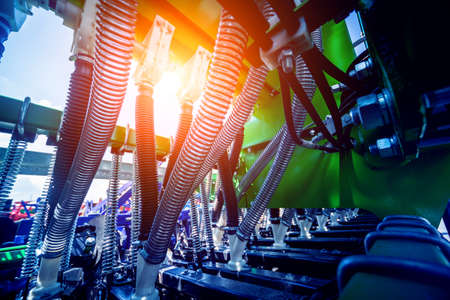 Modern agricultural machinery and equipment. Industrial details.の写真素材