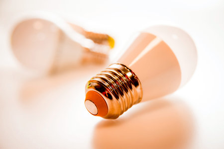 Led lamps technology. Electrical equipment. Background and texture.