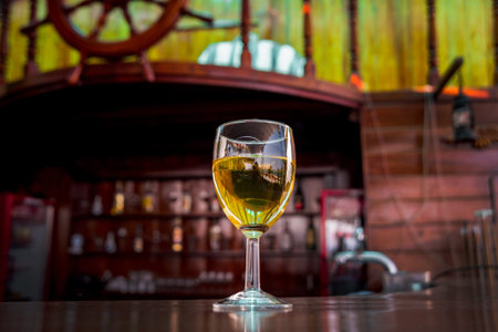 Wine in the glasses on the table. Background.