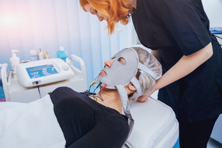 Cosmetic medicine. Mesotherapy medical devices. Light background.