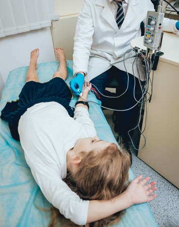 Reception at the doctor-neuropathologist. Medical examination in hospitalの写真素材
