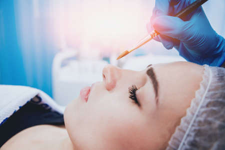 Beautician and the patient in the clinicの写真素材