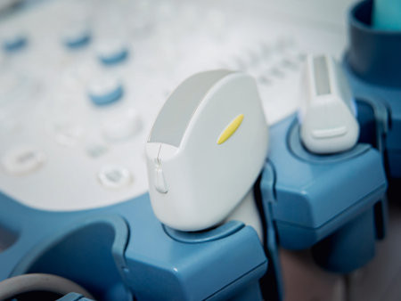 Ultrasound equipment. Diagnostics and sonography. Modern medical device.
