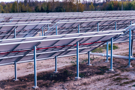 Solar panels, photovoltaic alternative electricity source. Background.