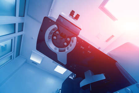 Ophthalmic laser system in eye surgery clinic. Laser treatmnet for myopiaの写真素材