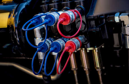 Modern agricultural machinery and equipment. Industrial details.の写真素材