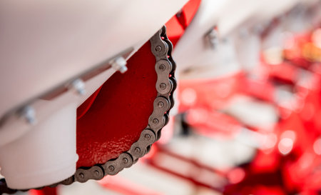 Modern agricultural machinery and equipment. Industrial details.