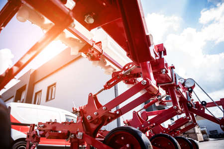 Modern agricultural machinery and equipment. Industrial details.の写真素材