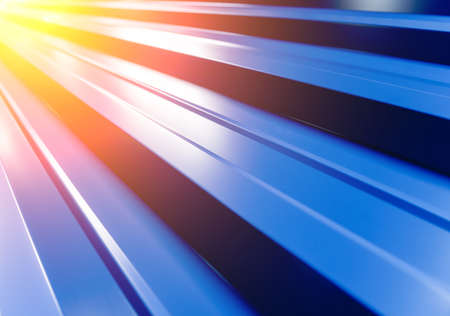 Blue metallic roof tiles background with drops of water.の写真素材