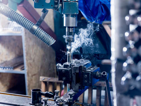 Drilling machine with drill bit for tapping.の写真素材