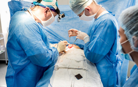 Surgery to remove the breast and replace it with an implant.