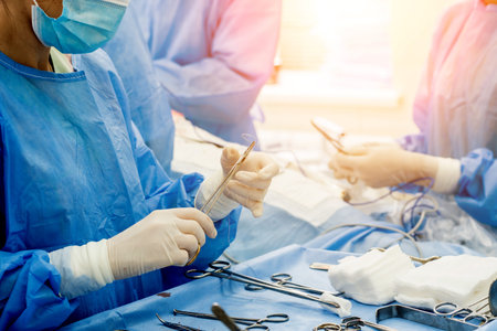 Surgery to remove the breast and replace it with an implant.