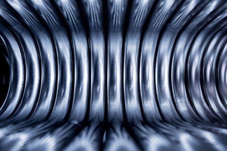 Abstract industrial background of metal pipes construction.
