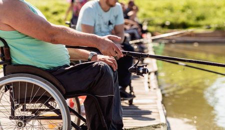 Championship in sports fishing among people with disabilities.