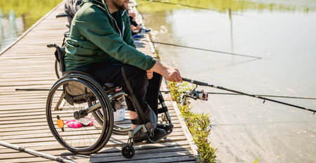 Championship in sports fishing among people with disabilities.
