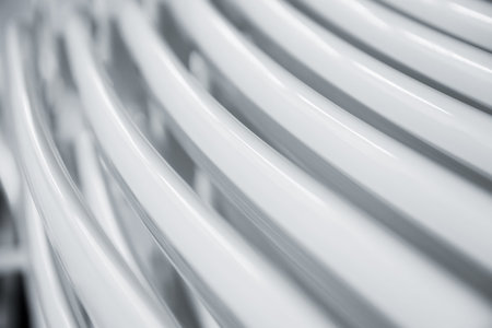 Abstract industrial background of metal pipes construction.