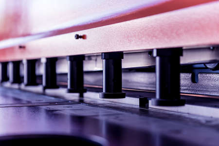 Modren hydraulic bending machine at metal manufactory.の写真素材