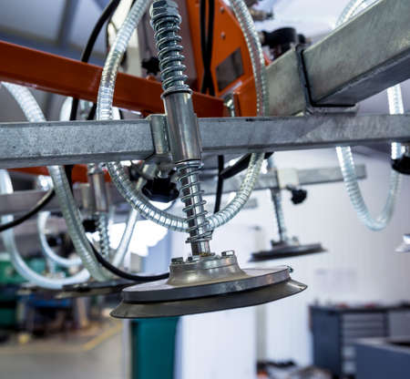 Suction cups equipment for transporting large sheets of metalの写真素材