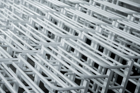 Abstract industrial background of metal pipes construction.
