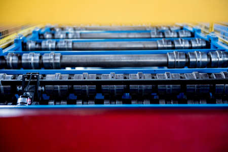 Metal sheet forming machine at the modern metalwork factory.の写真素材