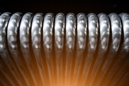 Abstract industrial background of metal pipes construction.