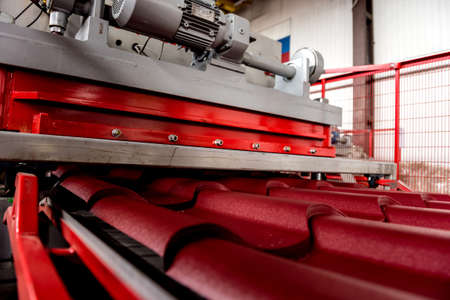 Metal sheet forming machine at the modern metalwork factory.の写真素材