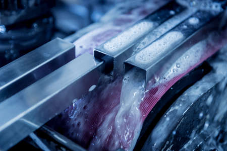 Roll bending industry machine make pipe formationの写真素材