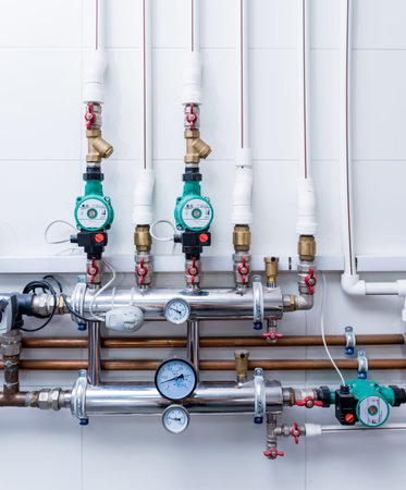 Boiler room equipment for modern heating system