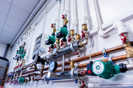 Boiler room equipment for modern heating system
