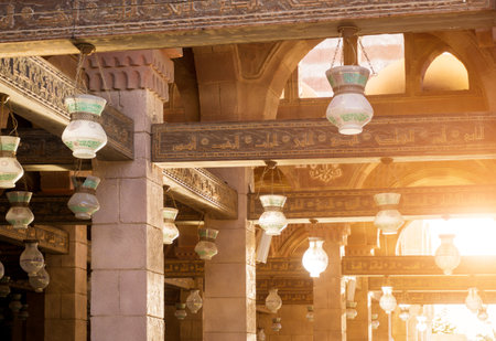 Fragment details of large mosque Islamic religionの写真素材