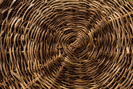 Background and texture of old natural woven straw