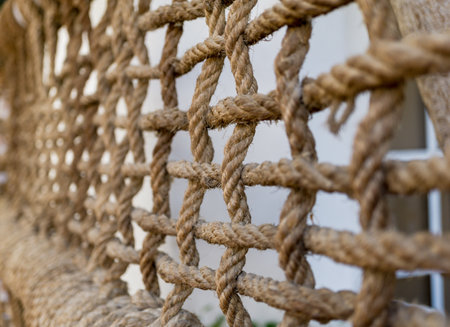 Texture and pattern of old brown ropeの写真素材