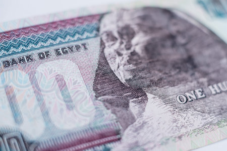 World money collection. Fragments of Egypt moneyの写真素材