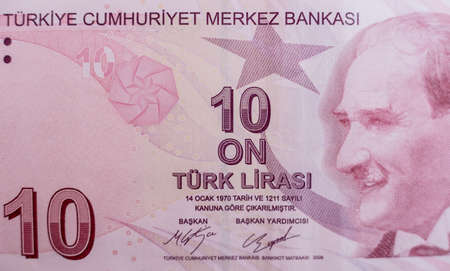 World money collection. Fragments of Turkish moneyの写真素材