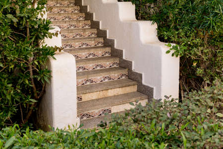 Luxury landscape design of the tropical summer gardenの写真素材