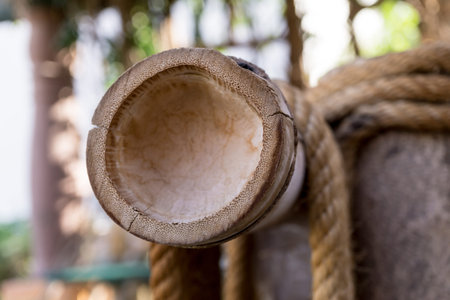 Bamboo poles tied by a thick rope