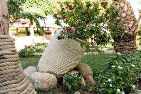 Luxury landscape design of the tropical summer gardenの写真素材