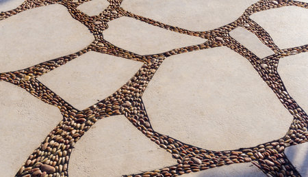 Beautiful overlay texture of old stone road