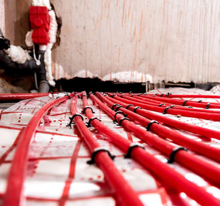 Water heating system and underfloor heating systemの写真素材