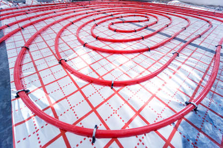 Water heating system and underfloor heating systemの写真素材