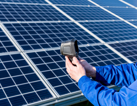 Inspector examination of photovoltaic modules using a thermal imaging camera