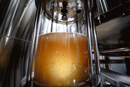 Craft beer brewing equipment in privat breweryの写真素材